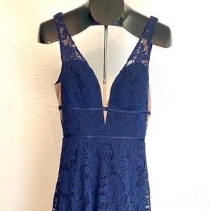 Beautiful Navy Blue lace maxi dress